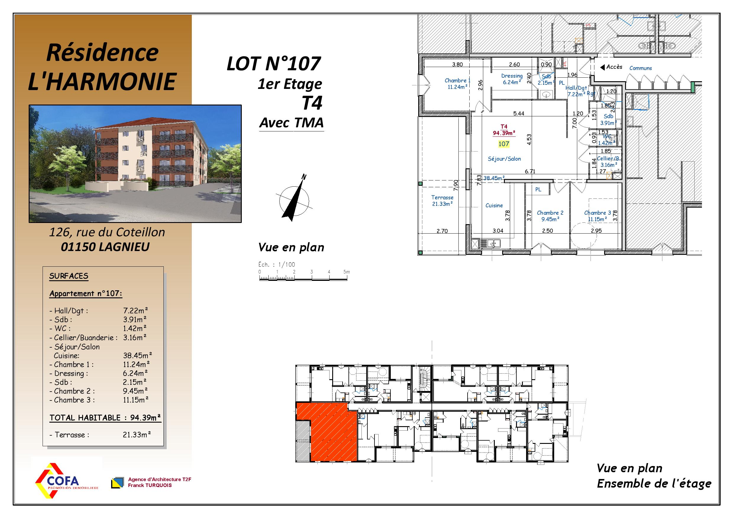 NOUVEAU à LAGNIEU  “L’ HARMONIE” Immeuble de 35 logements