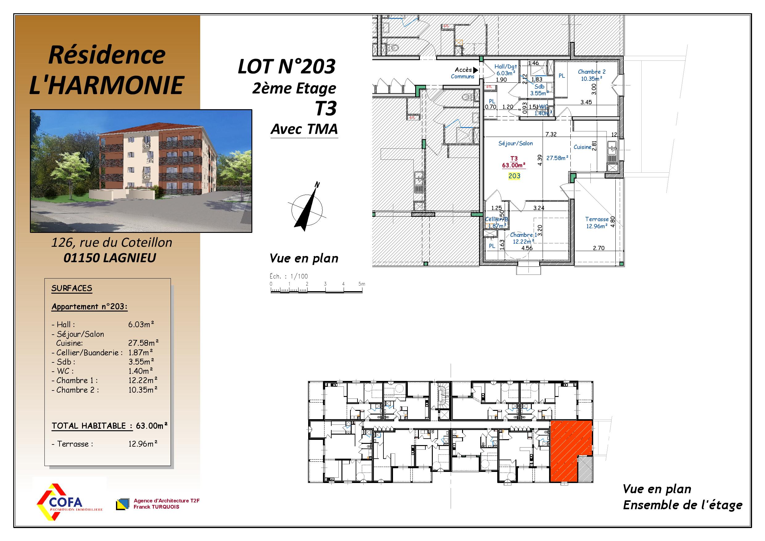 NOUVEAU à LAGNIEU  “L’ HARMONIE” Immeuble de 35 logements