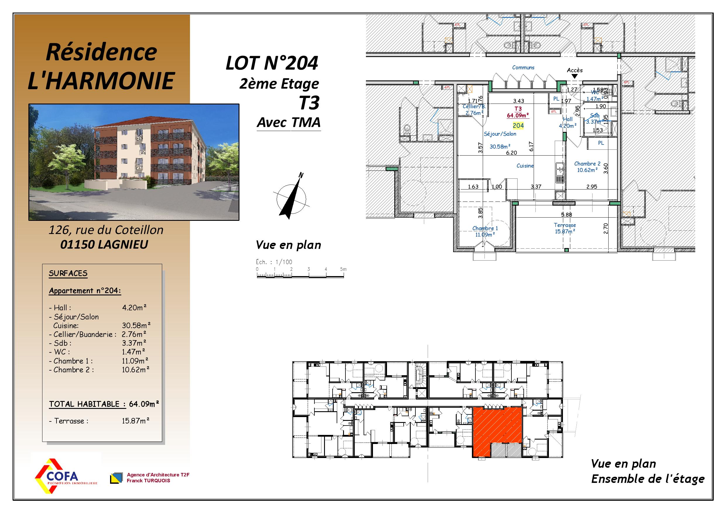 NOUVEAU à LAGNIEU  “L’ HARMONIE” Immeuble de 35 logements